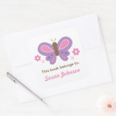 バタフライ名ラベルステッ子供へク スクエアシール (封筒)