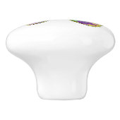 バタフライ名前をカスタムするエメラルドパープルセラミックノブ セラミックノブ (側面)