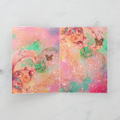 バタフライ型金ゴールドキラキラ写真テンプレート カード (内部)