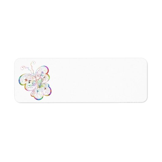 バタフライ差出人住所ラベル ラベル (正面)