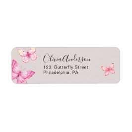 バタフライ差出人住所ラベル ラベル