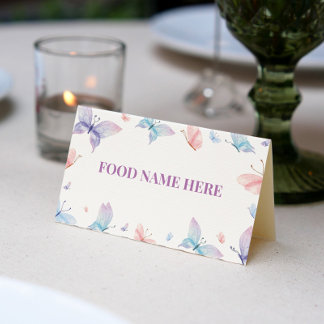 バタフライ座席表誕生日ベビーシャワー プレイスカード