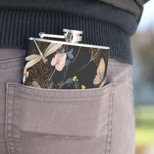 バタフライ庭園の結婚式ブラック フラスク (インサイチュ)