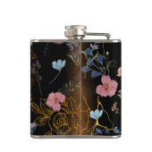 バタフライ庭園の結婚式ブラック フラスク (裏面)