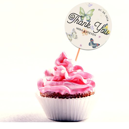 バタフライ庭園の結婚式感謝していユー ラウンドシール