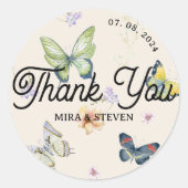 バタフライ庭園の結婚式感謝していユー ラウンドシール (正面)