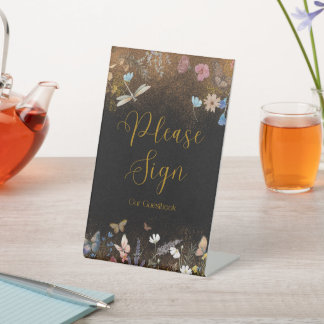 バタフライ庭園の結婚式 台座サイン