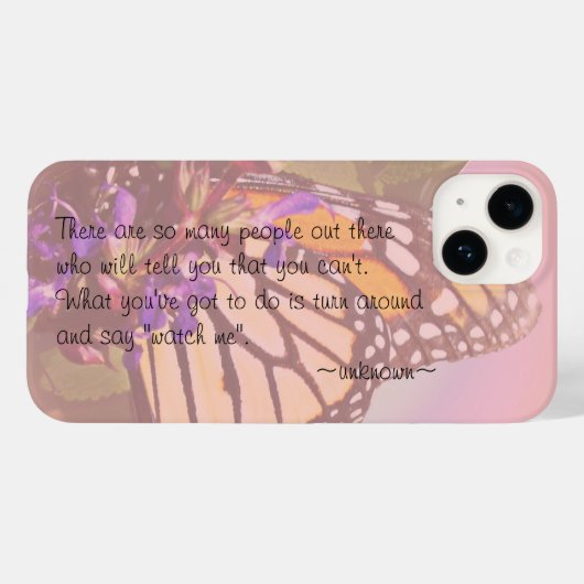 バタフライ引用文ケースメイト三星銀河ケース Case-Mate iPhoneケース (裏面 (横))