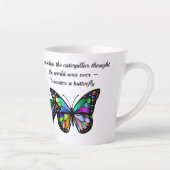 バタフライ引用文感動的(B) カフェラテマグ (右)