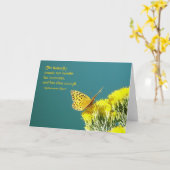 バタフライ引用文 カード (黄色い花)