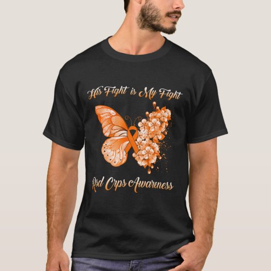 バタフライ彼の戦いは私のRsd Crps認識度 Tシャツ (正面)