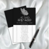 バタフライ彼は彼女はブライダルシャワーゲームを言った