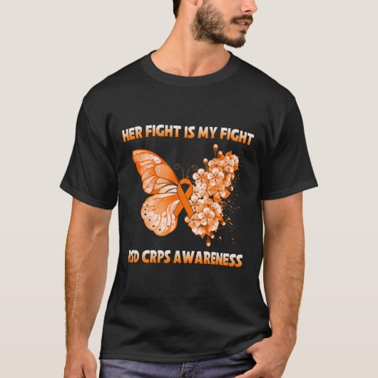 バタフライ彼女の戦いは私の戦いRsd Crps認識度 Tシャツ (正面)