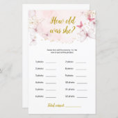 バタフライ彼女は何歳だった？赤ちゃんシャワーゲーム (正面/裏面)