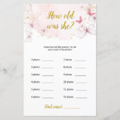 バタフライ彼女は何歳だった?赤ちゃんシャワーゲーム (正面)