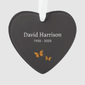 バタフライ悔やみや弔慰キープサケハートアクリルオーナメント オーナメント (裏面)