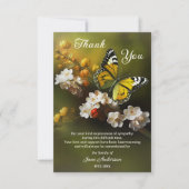 バタフライ悔やみや弔慰フォトサンキューカード サンキューカード (正面)