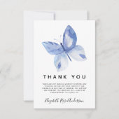 バタフライ悔やみや弔慰葬儀サンキュー ノートカード (正面)