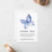 バタフライ悔やみや弔慰葬儀サンキュー ノートカード (正面/裏面インサイチュ)