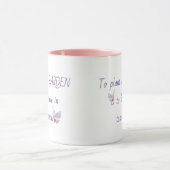 バタフライ感動的付きガーデン引用文 マグカップ (中央)