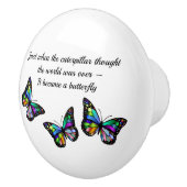 バタフライ感動的勇気付けられる引用文 セラミックノブ (右)