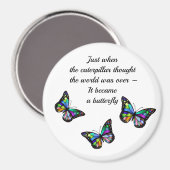 バタフライ感動的勇気付けられる引用文 マグネット (正面/裏面)