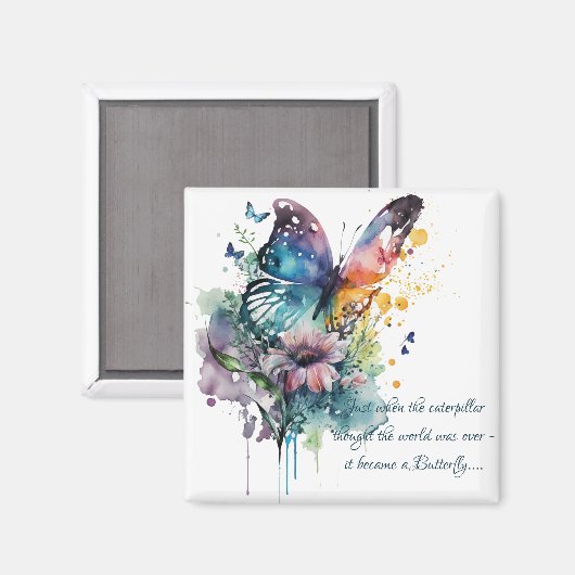 バタフライ感動的勇気付けられる引用文 マグネット (正面/裏面)