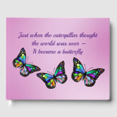 バタフライ感動的引用文紫金ゴールド ゲストブック (正面)