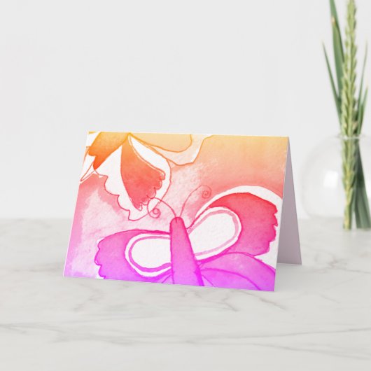 バタフライ折り畳みグリーティングカード カード (正面)