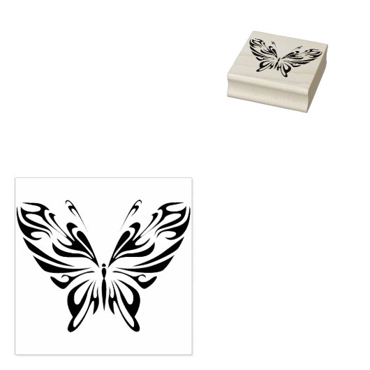 バタフライ抽象芸術アートスタンプ ラバースタンプ (押印)
