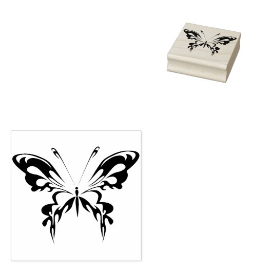 バタフライ抽象芸術アートスタンプ ラバースタンプ (押印)