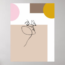 バタフライ抽象芸術アートポスター