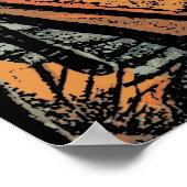 バタフライ抽象芸術アート ポスター (角)