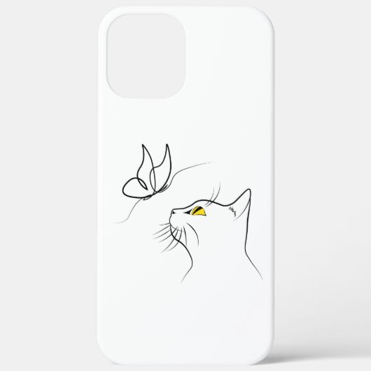 バタフライ抽象芸術ミニマル線画 Case-Mate iPhoneケース (裏面)