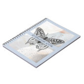 バタフライ抽象芸術水パーソナライズされた色 ノートブック (左側)