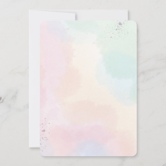 バタフライ招待状パステル蝶の誕生日 招待状 (裏面)