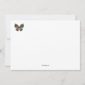 バタフライ招待状/パーソナライズされたノーテカード 招待状 (裏面)