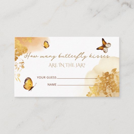 バタフライ推測どのくらいの蝶のキス エンクロージャーカード (正面)