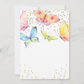 バタフライ春サマーガール誕生日招待状 招待状 (裏面)