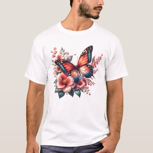 バタフライ春昇華クリップアート–96284 Tシャツ (正面)