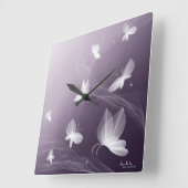 バタフライ時計 スクエア壁時計 (傾斜)