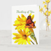 バタフライ書、自分のノート、手紙またはメッセージ カード (黄色い花)