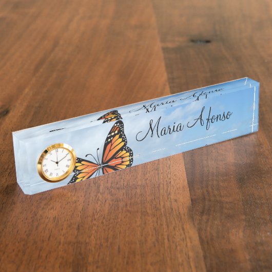 バタフライ机用ネームプレート デスクネームプレート (側面)