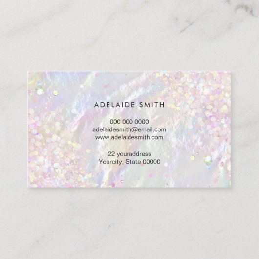 バタフライ模擬チュンキーグリッター名刺 名刺 (裏面)