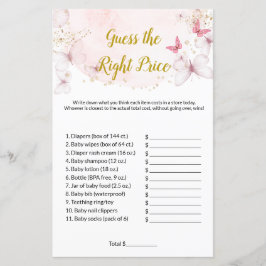 バタフライ正しい価格の赤ちゃんシャワーゲームを推測