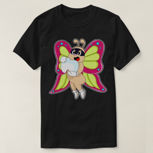 バタフライ歯医者の歯 Tシャツ (デザイン正面)