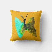 バタフライ水色アクアかわいらし クッション (正面)