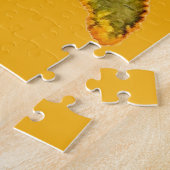 バタフライ水色アクアかわいらし ジグソーパズル (側面)