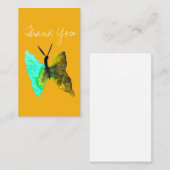 バタフライ水色アクアかわいらし ノートカード (正面/裏面)