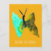 バタフライ水色アクアかわいらし ポストカード (正面)